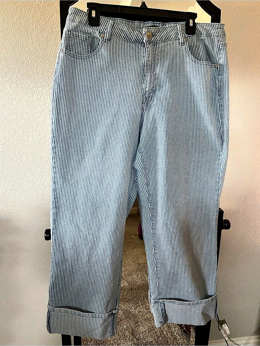 d.jeans Striped Straight Leg Jeans Waist 16